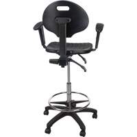 Heavy-Duty Ergonomic Stool with Adjustable Arm Rests & Nylon Stem Casters, Mobile, Adjustable Height, 250 lbs. Capacity Pryde Industrial Inc.