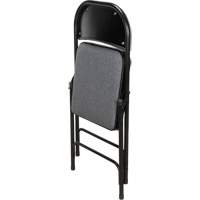 Chaise pliante de luxe en tissu rembourr&eacute;e, Acier, Gris, Capacit&eacute; 300 lb Pryde Industrial Inc.