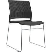Stacking Chairs, Polypropylene, 32-3/8" High, 250 lbs. Capacity, Black Pryde Industrial Inc.