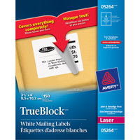 &eacute;tiquettes d'exp&eacute;dition au laser TrueBlock, 3-1/3" la x 4" la x Blanc Pryde Industrial Inc.