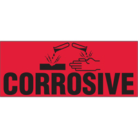 "Corrosive" Special Handling Labels, 5" L x 2" W, Black on Red Pryde Industrial Inc.