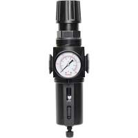 Manual Drain Filter/Regulator with Standard Bowl Modulair 300, 1/4" NPT, 150 PSI, 5.1 fl. oz. Capacity Pryde Industrial Inc.