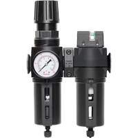 Manual Drain Filter, Regulator & Coalescing Filter with Standard Bowl Modulair 300, 1/4" NPT, 150 PSI, 5.1 fl. oz. Capacity Pryde Industrial Inc.