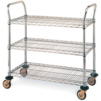 Standard-Duty Utility Carts, Stainless Steel, 18" x 39" x 30", 500 lbs. Capacity Pryde Industrial Inc.