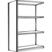 &eacute;l&eacute;ment de rayonnage Interlok, Acier, Sans boulons, Capacit&eacute; 450 lb, 48" la x 88" h x 24" p Pryde Industrial Inc.