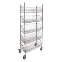 Wire Basket Shelving Cart, 5 Tiers, 36" W x 80" H x 18" D Pryde Industrial Inc.