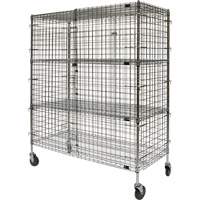 Security Cart, Chrome Plated, 60" x 69" x 24", 500 lbs. Capacity Pryde Industrial Inc.