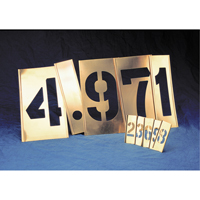 Gothic Brass Interlocking Stencils - Individual Letters & Numbers, Number, 6" Pryde Industrial Inc.