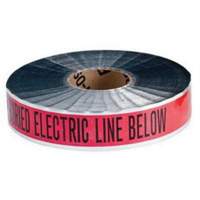 "Electric Line" Identoline&reg; Underground Warning Tape, 2" W x 1000' L, Black on Red Pryde Industrial Inc.