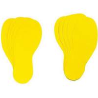 &eacute;tiquettes pour marquage des planchers, Empreinte de pas, 12" lo x 3,75" la, Jaune, Vinyle Pryde Industrial Inc.