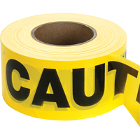 Barricade Tape, English, 3" W x 1000' L, 2 mils, Black on Yellow Pryde Industrial Inc.