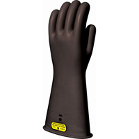Black Natural Rubber Insulating Gloves, ASTM Class 2, Size 8, 14" L Pryde Industrial Inc.
