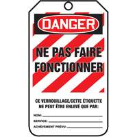 &eacute;tiquettes de verrouillage, Papier cartonn&eacute;, 3-1/8" la x 5-7/8" h, Français Pryde Industrial Inc.