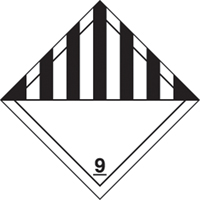 TDG Shipping Labels, Class 9, Miscellaneous Dangerous Goods, Vinyl Pryde Industrial Inc.