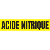 Marqueur de tuyau "Acid Nitrique", Autocollant, 4" h x 24" la, Noir sur jaune Pryde Industrial Inc.