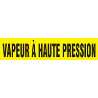 Marqueurs de tuyau "Vapeur &agrave; Haute Pression", Autocollant, 4" h x 24" la, Noir sur jaune Pryde Industrial Inc.