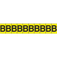 Individual Adhesive Letter Markers, B, 1" H, Black on Yellow Pryde Industrial Inc.