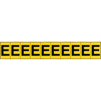 Individual Adhesive Letter Markers, E, 1" H, Black on Yellow Pryde Industrial Inc.