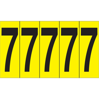 Individual Adhesive Number Markers, 7, 3-7/8" H, Black on Yellow Pryde Industrial Inc.