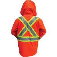 Hi-Vis FR/PU Safety Rain Jackets, Small, High Visibility Orange Pryde Industrial Inc.