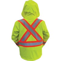 Hi-Vis FR/PU Safety Rain Jackets, Small, High Visibility Lime-Yellow Pryde Industrial Inc.
