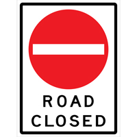 "Road Closed" Roll-Up Traffic Sign, 36" x 48", Vinyl, English with Pictogram Pryde Industrial Inc.