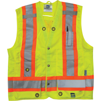 Surveyor Safety Vest, High Visibility Lime-Yellow, Small, Polyester Pryde Industrial Inc.