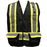 Veste de s&eacute;curit&eacute; ignifug&eacute;e pour arpenteur, Noir, Petit, Polyester Pryde Industrial Inc.
