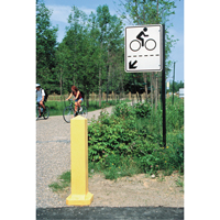 Bollards, Plastic, 33" H x 6" W, Yellow Pryde Industrial Inc.