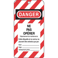 Lockout Tags, Plastic, 3" W x 5-3/4" H, French Pryde Industrial Inc.