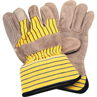 Gants d'ajusteur avec paume double, Grand, Paume en Cuir de vache refendu, Doublure en Coton Pryde Industrial Inc.