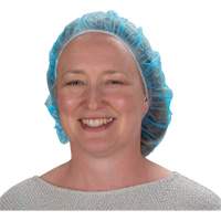 Non-Woven Bouffant Caps, Polypropylene, 21"/Large, Blue Pryde Industrial Inc.