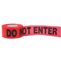 Standard Barricade Tape, English, 3" W x 1000' L, 2 mils, Red Pryde Industrial Inc.
