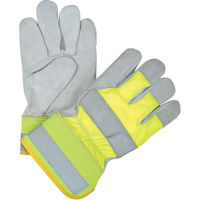 Gants d'ajusteur orange haute visibilit&eacute; doubl&eacute;s pour l'hiver, Grand, Paume en Cuir de vache refendu, Doublure en Thinsulate Pryde Industrial Inc.