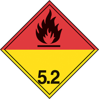 TDG Shipping Labels, Class 5.2, Organic Peroxides, Vinyl Pryde Industrial Inc.