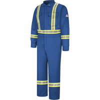 Flame-Resistant Premium Coveralls with Reflective Trim, Size 38, Royal Blue, 12.2 cal/cm² Pryde Industrial Inc.