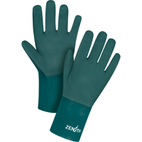 Double Dipped Green Gloves, 12" L, PVC, Cotton Jersey Inner Lining, 70-mil Pryde Industrial Inc.