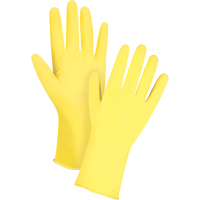 Gants jaune canari de premi&egrave;re qualit&eacute; r&eacute;sistants aux produits chimiques, Taille Petit/7, 12" lo, Latex de caoutchouc, Doublure en Ouat&eacute;e, 15 mils Pryde Industrial Inc.