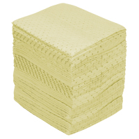 Industrial-Grade Fine Fibre Sorbent Pads, Hazmat, 15" x 17", 40 gal. Absorbancy Pryde Industrial Inc.