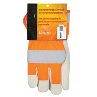 Gants d'ajusteur &agrave; chaleur sup&eacute;rieure orange haute visibilit&eacute;, Grand, Paume en Cuir fleur de vache, Doublure en Thinsulate Pryde Industrial Inc.