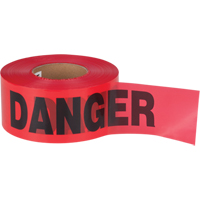 "Danger" Barricade Tape, Bilingual, 3" W x 1000' L, 1.5 mils, Black on Red Pryde Industrial Inc.