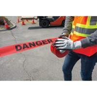 "Danger" Barricade Tape, Bilingual, 3" W x 1000' L, 1.5 mils, Black on Red Pryde Industrial Inc.