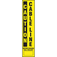 D&eacute;calcomanies pour piquet flexible de marquage - Caution Cable Line Pryde Industrial Inc.
