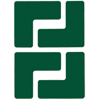 Autocollants pour d&eacute;limitation des coins sur le sol, L, 5" lo x 2" la, Vert, Polyester Pryde Industrial Inc.