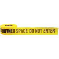 Barricade Tape, English, 3" W x 1000' L, 3 mils, Black on Yellow Pryde Industrial Inc.