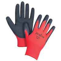 Gants enduits &agrave; prise cr&ecirc;p&eacute;e noir & rouge, 7/Petit, R&ecirc;vetement Latex de caoutchouc, Calibre 13, Enveloppe en Polyester Pryde Industrial Inc.