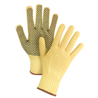 Gants tricot&eacute;s sans couture &agrave; pois, Taille Grand/9, Calibre 7, Rev&ecirc;tement PVC, Enveloppe en Kevlar, ASTM ANSI niveau A2/EN 388 niveau 3 Pryde Industrial Inc.