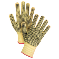 Gants tricot&eacute;s deux c&ocirc;t&eacute;s, sans couture, &agrave; pois, Taille Petit/7, Calibre 7, Rev&ecirc;tement PVC, Enveloppe en Kevlar, ASTM ANSI niveau A2/EN 388 niveau 3 Pryde Industrial Inc.