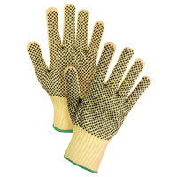 Gants tricot&eacute;s deux c&ocirc;t&eacute;s, sans couture, &agrave; pois, Taille Moyen/8, Calibre 7, Rev&ecirc;tement PVC, Enveloppe en Kevlar, ASTM ANSI niveau A2/EN 388 niveau 3 Pryde Industrial Inc.