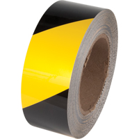 Tuff Mark&reg; Floor Marking Tape, 4" x 100', Polyester, Black and Yellow Pryde Industrial Inc.